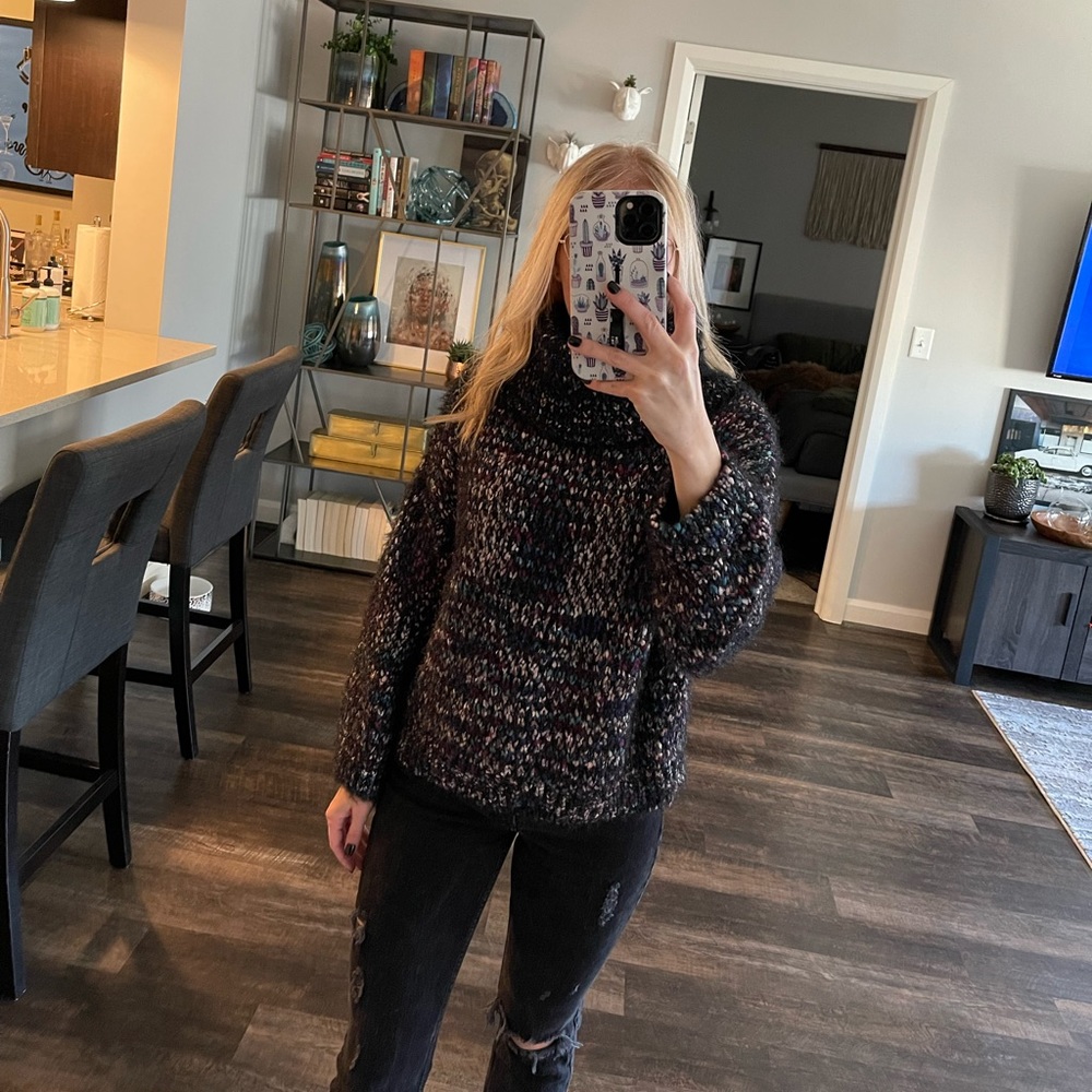 Multi color cowl neck sweater, EXPRESS, size XS